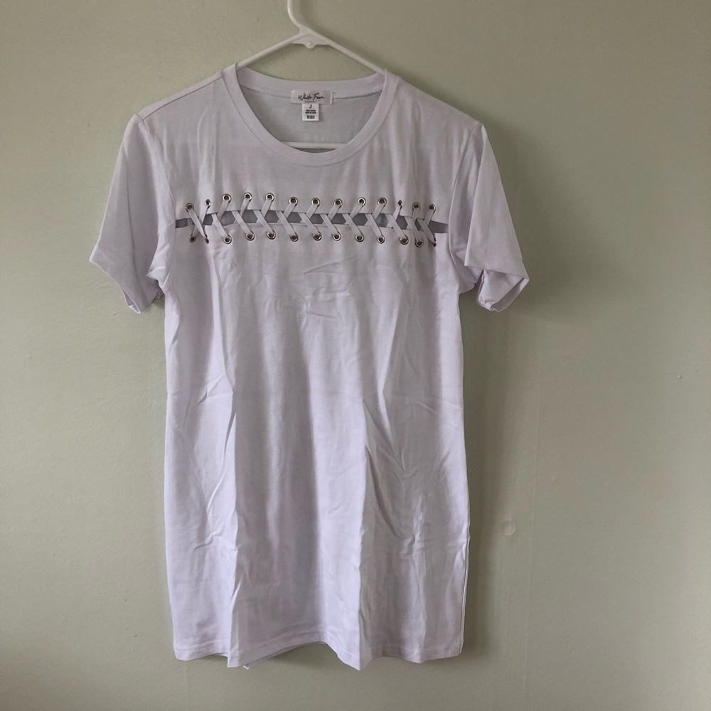 White T-shirt dress chest details